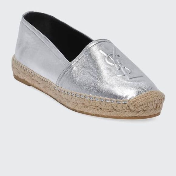 SAINT LAURENT YSL Flat Metallic Espadrilles US Size 6.5 Euro Size 36.5 - Picture 11 of 11